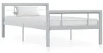 vidaXL Bettgestell Grau und Wei&szlig; Metall 100 &times; 200 cm