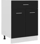vidaXL Schubunterschrank Lyon Schwarz 60x46x81,5 cm Holzwerkstoff