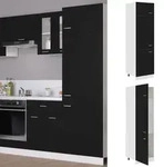 vidaXL K&uuml;hlumbauschrank Lyon Schwarz 60x57x207 cm Holzwerkstoff
