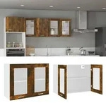 vidaXL H&auml;ngeschrank Lyon Glas R&auml;uchereiche 80x31x60 cm Holzwerkstoff