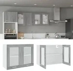 vidaXL H&auml;ngeschrank Lyon Glas Grau Sonoma 80x31x60 cm Holzwerkstoff