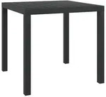 vidaXL Gartentisch Schwarz 80x80x74 cm Aluminium und WPC