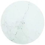 vidaXL Tischplatte Wei&szlig; &Oslash;40x0,8 cm Hartglas in Marmoroptik