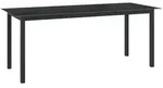 vidaXL Gartentisch Schwarz 190x90x74 cm Aluminium und Glas