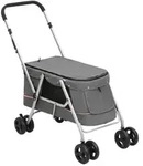 vidaXL Hundewagen Faltbar Grau 100x49x96 cm Leinenstoff