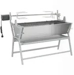 BBQ Grill mit Drehspie&szlig; Eisen und Edelstahl