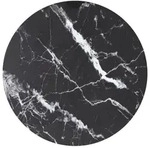 vidaXL Tischplatte Schwarz &Oslash;90x1 cm Hartglas in Marmoroptik
