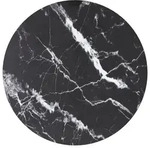 vidaXL Tischplatte Schwarz &Oslash;30x0,8 cm Hartglas in Marmoroptik