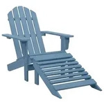 vidaXL Adirondack-Gartenstuhl mit Fu&szlig;teil Massivholz Tanne Blau