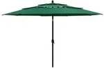 vidaXL Sonnenschirm mit Aluminium-Mast 3-lagig Gr&uuml;n 3,5 m