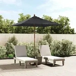 vidaXL Sonnenschirm mit Holzmast Schwarz 198x198x231 cm