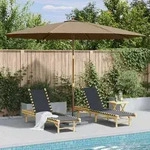 vidaXL Sonnenschirm mit Holzmast 350 cm Taupe