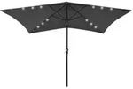 vidaXL Sonnenschirm mit LEDs und Stahl-Mast Anthrazit 2x3 m