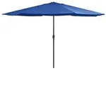 vidaXL Sonnenschirm mit Metall-Mast 390 cm Azurblau