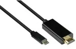 Adapterkabel USB-CTM Stecker an HDMI 2.0 Stecker, 4K / UHD @60Hz, CU, schwarz,...