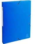 Exacompta 8x Archivbox Karton, 600g, R&uuml;cken 25mm + Etikett, A4, Blau, 50302E