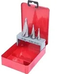 KS TOOLS HSS Stufenbohrer-Satz, Stahlblechkassette 3-tlg