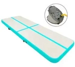vidaXL Aufblasbare Gymnastikmatte mit Pumpe 400x100x15 cm PVC Gr&uuml;n