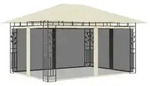 vidaXL Pavillon mit Moskitonetz 4x3x2,73 m Creme 180 g/m2