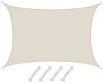 UPF50+ UV Sonnensegel 3x5 Polyester Rechteck Wasserabweisend Garten Balkon Beige