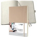 SIGEL Notizbuch Conceptum, Hardcover, ca. A4, kariert, beige, 194 S.