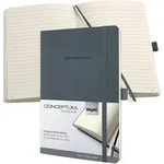 SIGEL Notizbuch Conceptum, Softcover, ca. A5, liniert, dunkelgrau, 194 S.