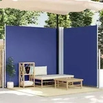 vidaXL Seitenmarkise Ausziehbar Blau 220x600 cm