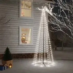 vidaXL LED-Weihnachtsbaum Kegelform Kaltwei&szlig; 310 LEDs 100x300 cm