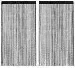 vidaXL Fadenvorh&auml;nge 2 Stk. 100 x 250 cm Schwarz