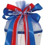 "ROTH Schult&uuml;tenschleife "Blue Berry", blau / rot"