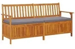 vidaXL Truhenbank mit Kissen 170 cm Massivholz Akazie
