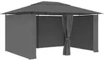vidaXL Gartenpavillon mit Vorh&auml;ngen 4 x 3 m Anthrazit