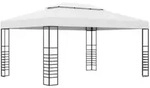 vidaXL Gartenpavillon Pulverbeschichteter Stahl 4x3x2,7 m Wei&szlig;