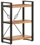 vidaXL B&uuml;cherregal 3 F&auml;cher 60x30x80 cm Akazie Massivholz
