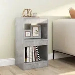 vidaXL B&uuml;cherregal/Raumteiler Betongrau 40x30x72 cm