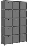 vidaXL W&uuml;rfelregal mit 15 Boxen Grau 103x30x175,5 cm Stoff