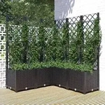 vidaXL Pflanzk&uuml;bel mit Spalier Schwarz 120x120x136 cm PP