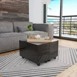 vidaXL Couchtisch Hochglanz-Schwarz 60x60x35 cm Holzwerkstoff