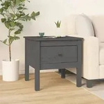 vidaXL Beistelltisch Grau 50x50x49 cm Massivholz Kiefer
