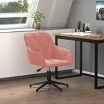 vidaXL B&uuml;rostuhl Drehbar Rosa Samt