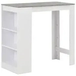 vidaXL Bartisch mit Regal Wei&szlig; 110x50x103 cm