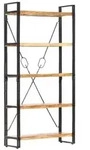 vidaXL B&uuml;cherregal 5 F&auml;cher 90 x 30 x 180 cm Massivholz Akazie