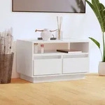 vidaXL TV-Schrank Wei&szlig; 60x35x37 cm Massivholz Kiefer