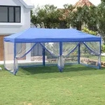 vidaXL Partyzelt Faltbar mit Seitenw&auml;nden Blau 3x6 m