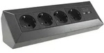 ChiliTec 23664 4-fach Steckdosenblock+2x USB, anthrazit 250V~/ 16A,...