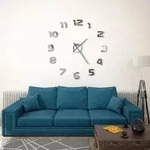 vidaXL 3D-Wanduhr Modernes Design 100 cm XXL Silbern