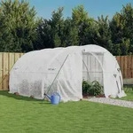 vidaXL Gew&auml;chshaus mit Stahlrahmen Wei&szlig; 12 m2 4x3x2 m