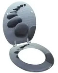 vidaXL Toilettensitz MDF Deckel Steine