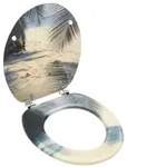 vidaXL Toilettensitz mit Deckel MDF Strand-Design