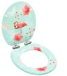 vidaXL Toilettensitz mit Soft-Close-Deckel MDF Flamingo-Design